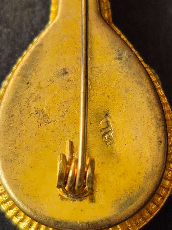Vintage Micro Mosaic Glass Mandolin Handmade Italian Brooch Pin Millefiori Italy