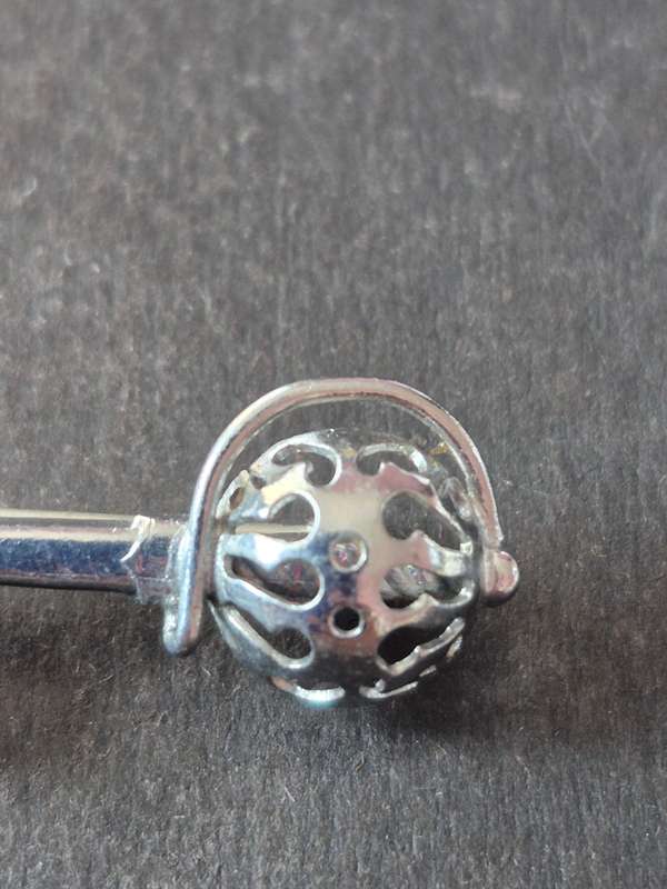 Vintage Rhodium Plated & Citrine Glass Store Scottish Sword (maker Mizpah)