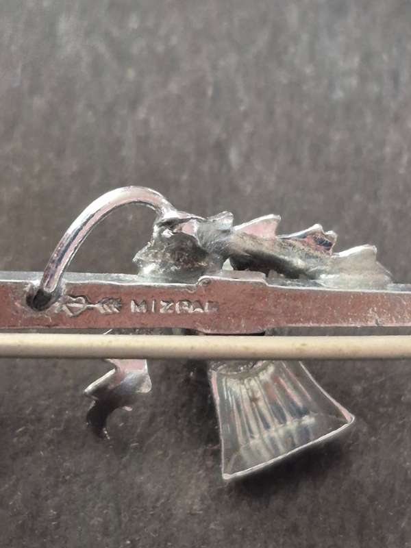 Vintage Rhodium Plated & Citrine Glass Store Scottish Sword (maker Mizpah)