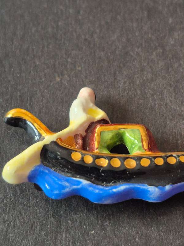 Vintage Porcelain Grondola Brooch