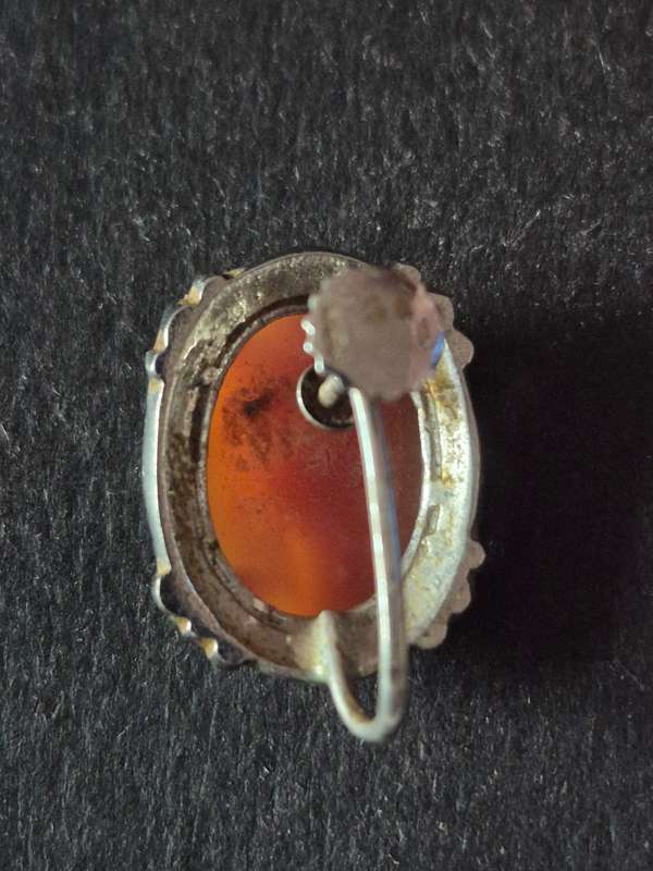 Vintage Cameo Sterling Silver Earrings 4.9g
