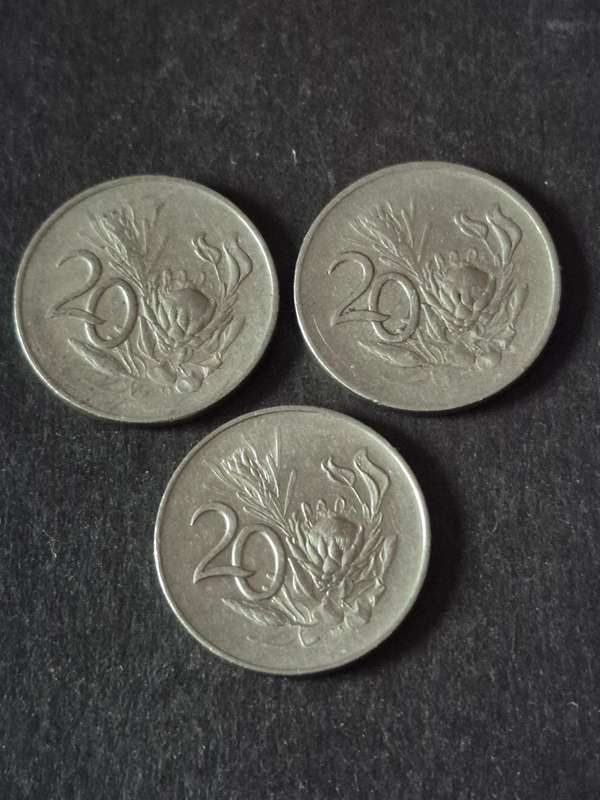3 x Republic 20 Cents 1965