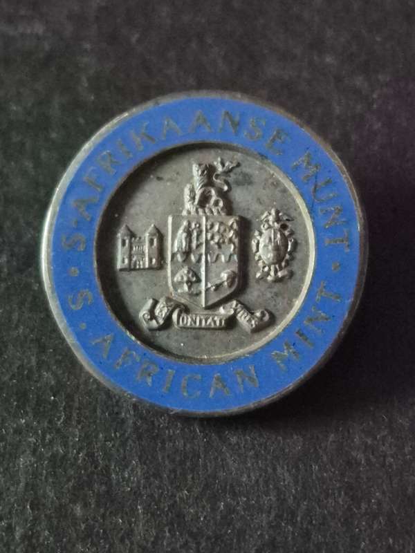 Rare South African Mint Enamel Badge Sterling Silver