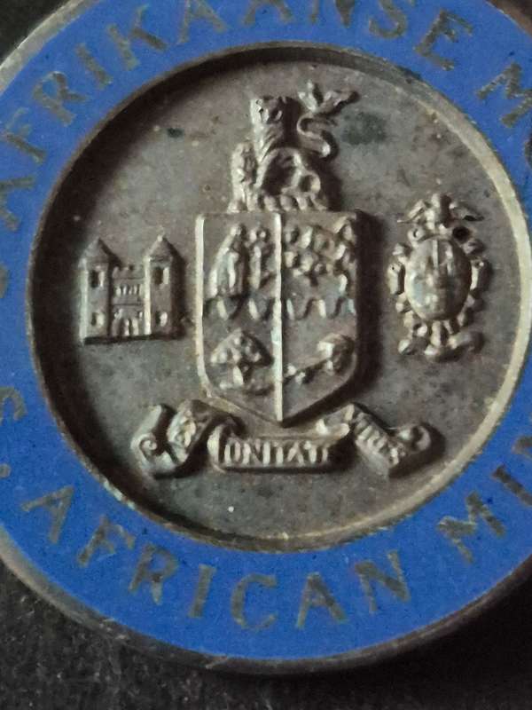 Rare South African Mint Enamel Badge Sterling Silver