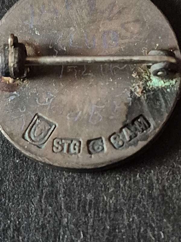 Rare South African Mint Enamel Badge Sterling Silver