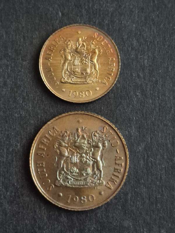 Republic One and Two Cents 1980 Proof