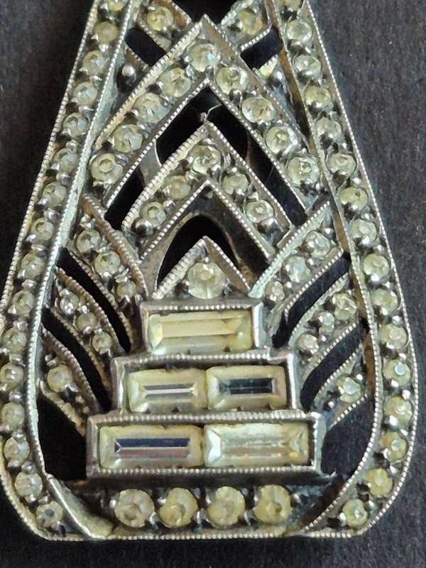 Art Deco Silver Dress Clip Earrings with Marcasite Stones stamped .935 total weight 14.3g