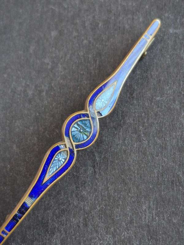 Vintage Blue Enamel Pin Brooch