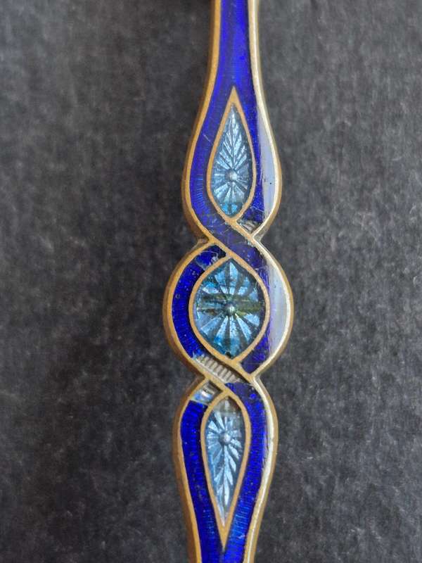 Vintage Blue Enamel Pin Brooch