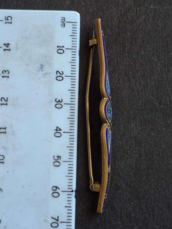 Vintage Blue Enamel Pin Brooch