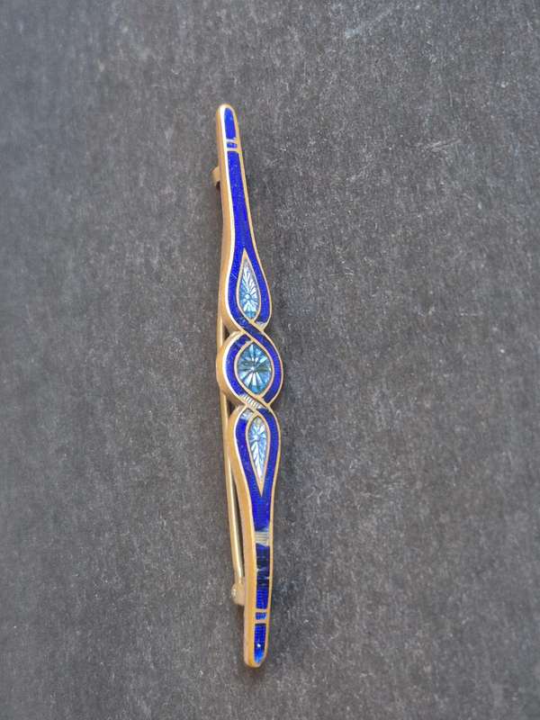 Vintage Blue Enamel Pin Brooch
