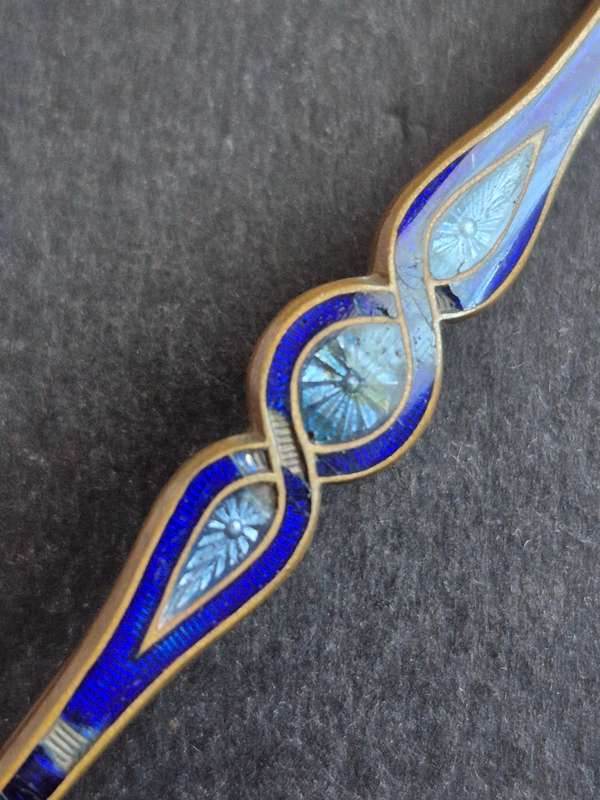 Vintage Blue Enamel Pin Brooch