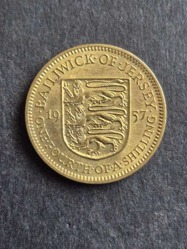 Balliwick of Jersey One Fourth of a Shilling 1957 UNC
