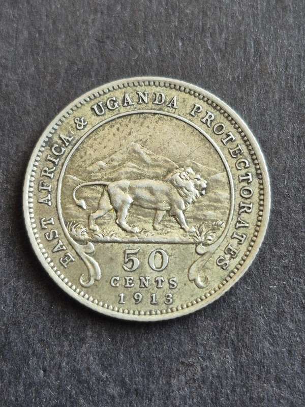 East Africa and Uganda Protectorates 50 Cents 1913 George V