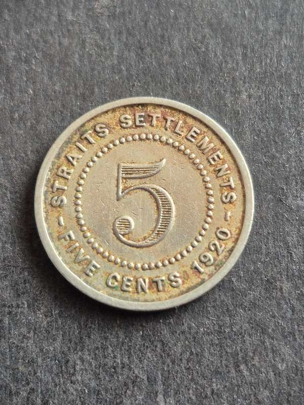 Strait Settlements 5 Cents 1920
