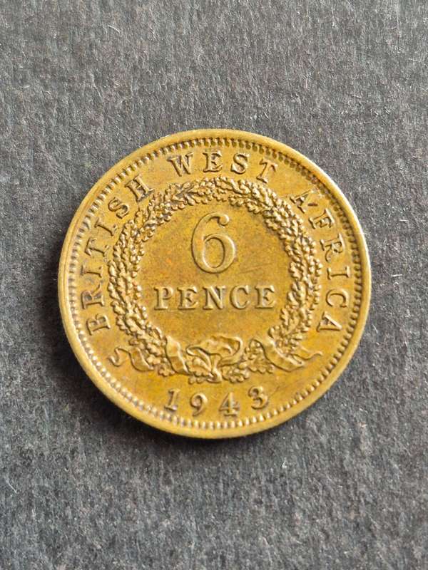British West Africa Sixpence 1943