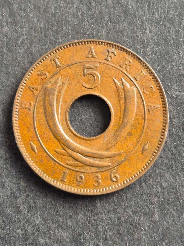 East Africa 5 Cents 1936