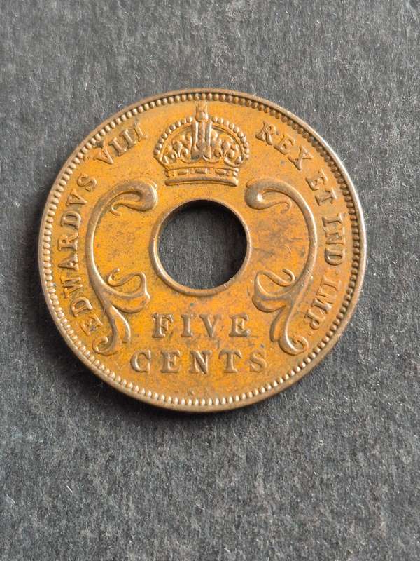 East Africa 5 Cents 1936
