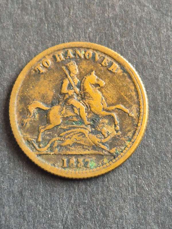 Cumberland Jack Token 1837 'TO HANOVER' Queen Victoria