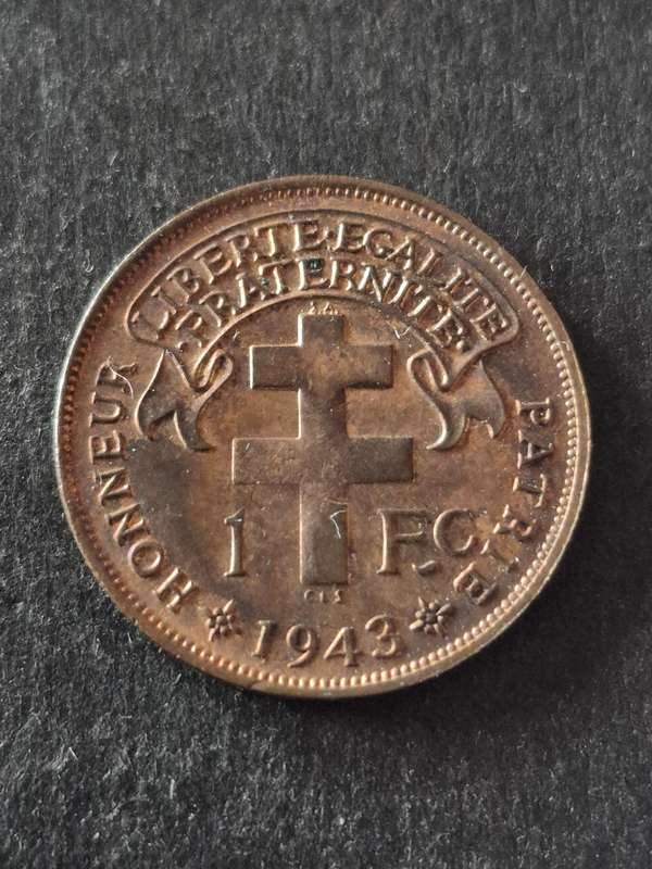 Madagascar One Franc 1943 (excellent condition)