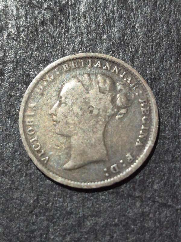 UK Threepence 1887 Queen Victoria Younghead