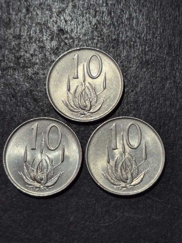 3 x Republic 10 Cents 1965