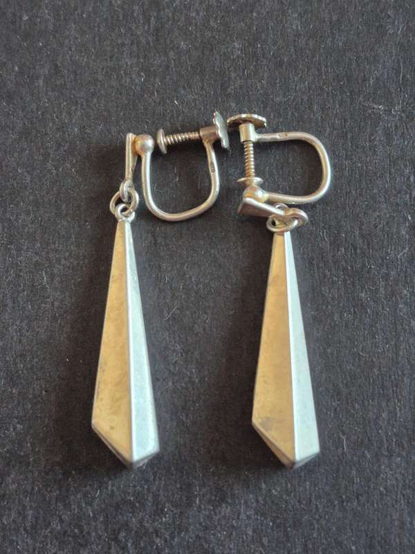 Vintage Sterling Silver Dangel Earrings 3.9g