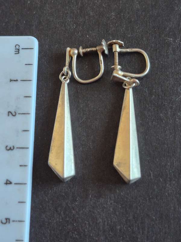 Vintage Sterling Silver Dangel Earrings 3.9g