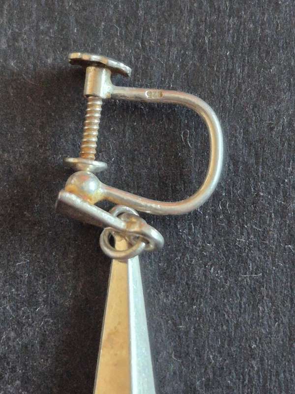 Vintage Sterling Silver Dangel Earrings 3.9g