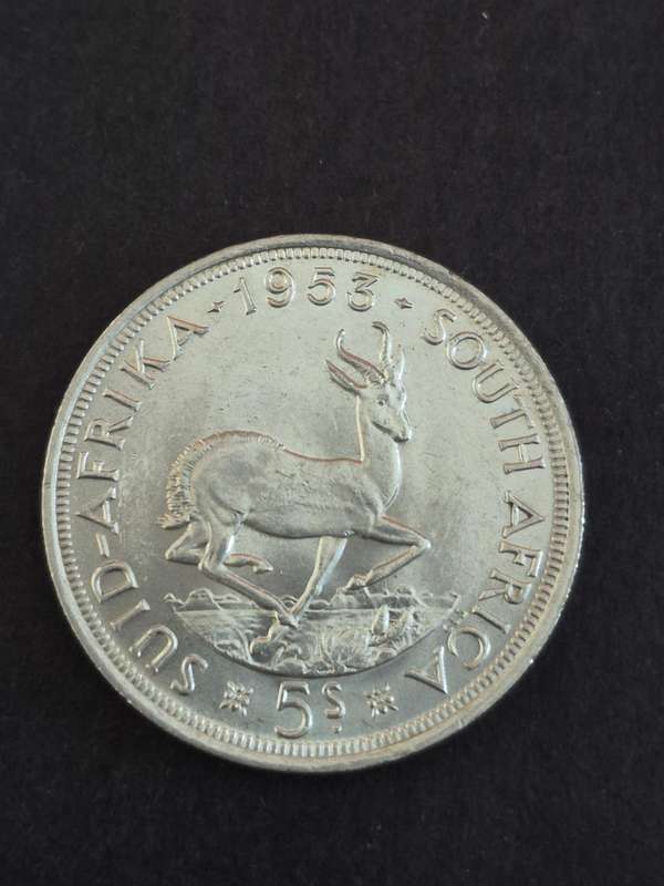 Union 5 Shillings 1953 (excellent condition)