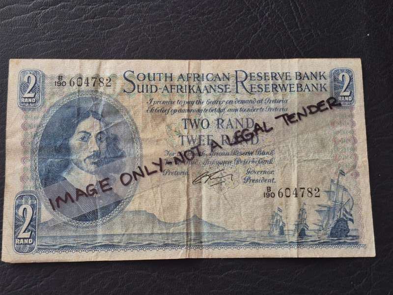 G Rissik Two Rand 1st issue 1962 English/Afrikaans