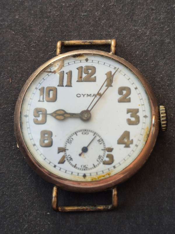 Vintage Gold Plated Cyma Wrist Watch (not working)