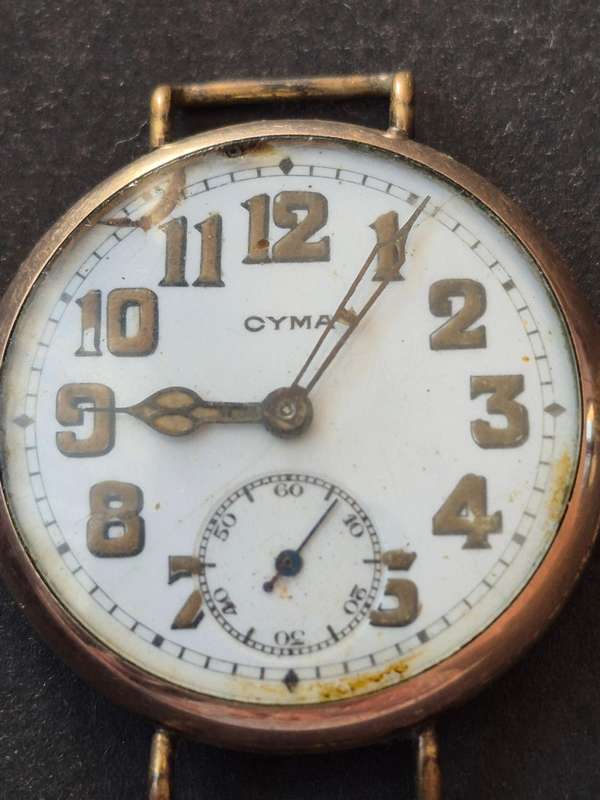 Vintage Gold Plated Cyma Wrist Watch (not working)