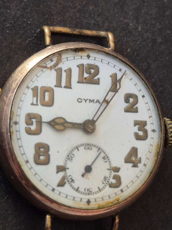 Vintage Gold Plated Cyma Wrist Watch (not working)