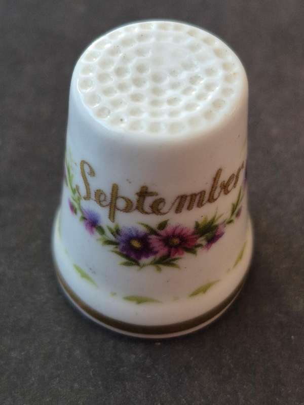 Royal Albert Fine Bone China Thimble "September " Flower of the Month