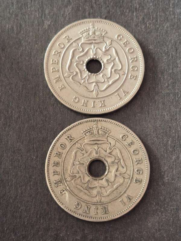 2 x Southern Rhodesia One Pennies 1938/1940