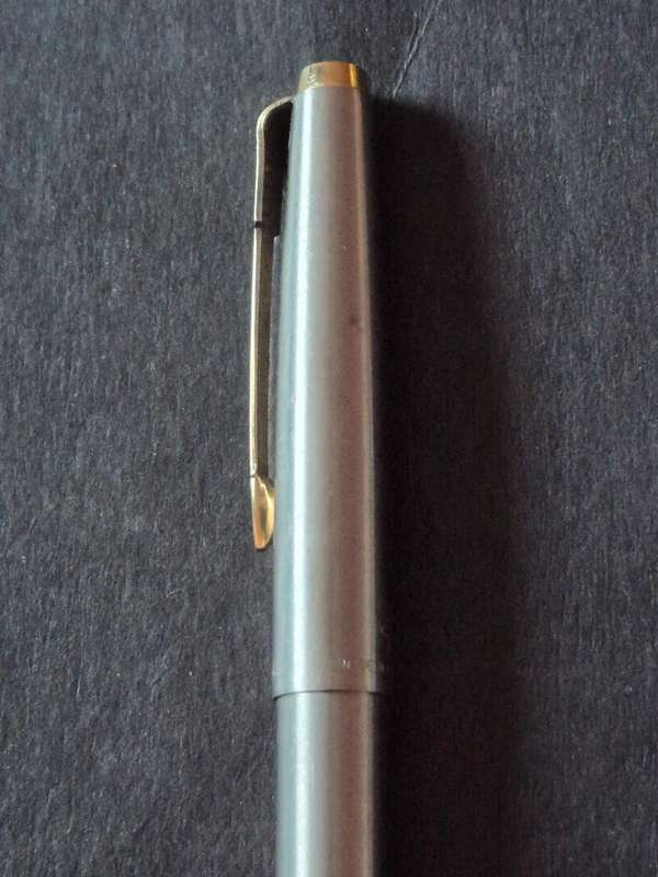 Vintage Parker Pen Stainless Steel Steel Flighter Gold Plated- made in England (engraved)