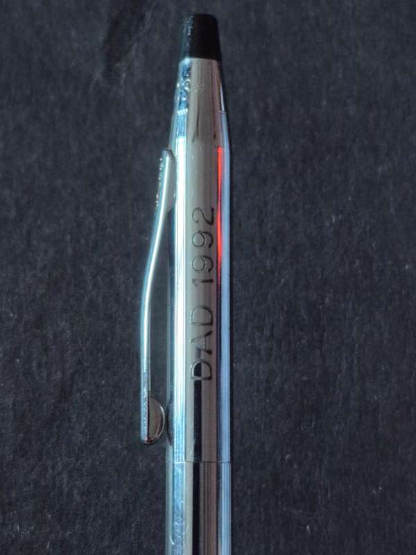 Vintage Cross Chrome Plated Pen - made in Ireland (engraved)