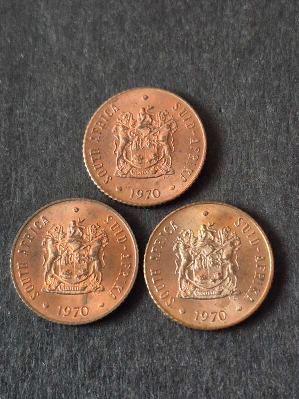 3 x Republic Half Cents 1970 BU