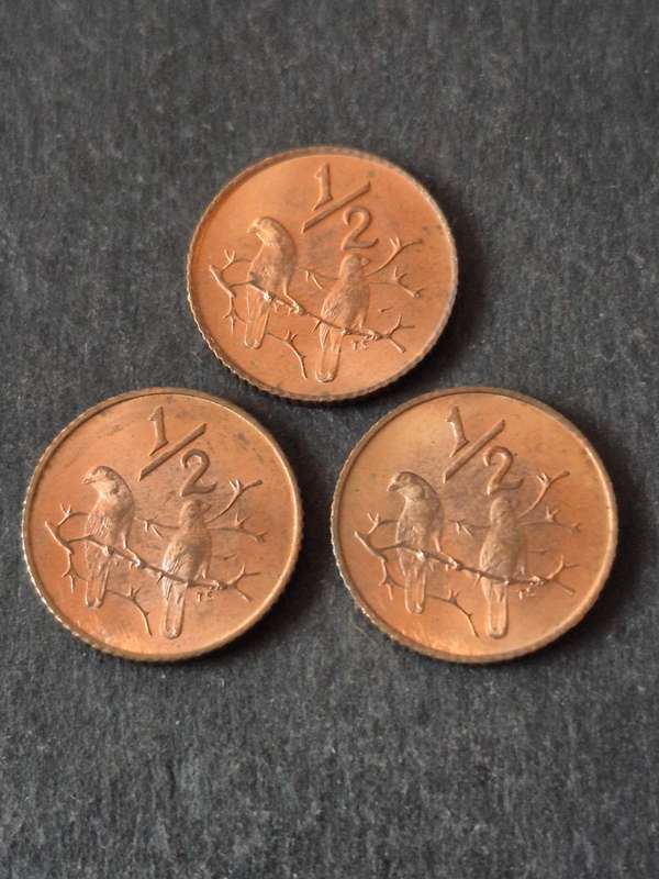 3 x Republic Half Cents 1970 BU