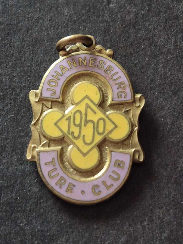 Johannesburg Turf Club Enamel Badge 1950 No. 343