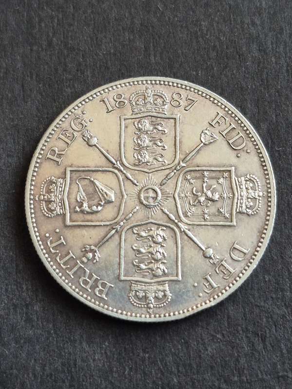 UK Double Florin 1887 Silver