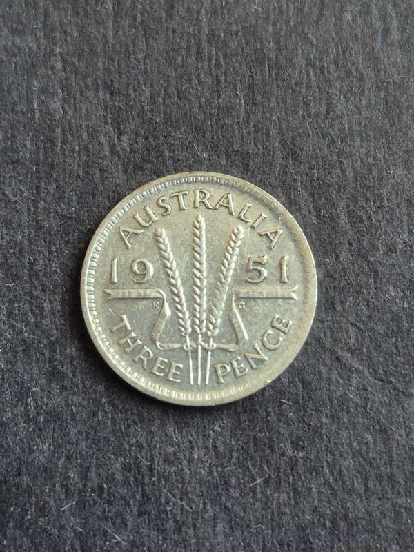 Australia Threepence 1951 Silver