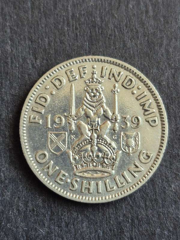 UK One Shilling 1939 Silver