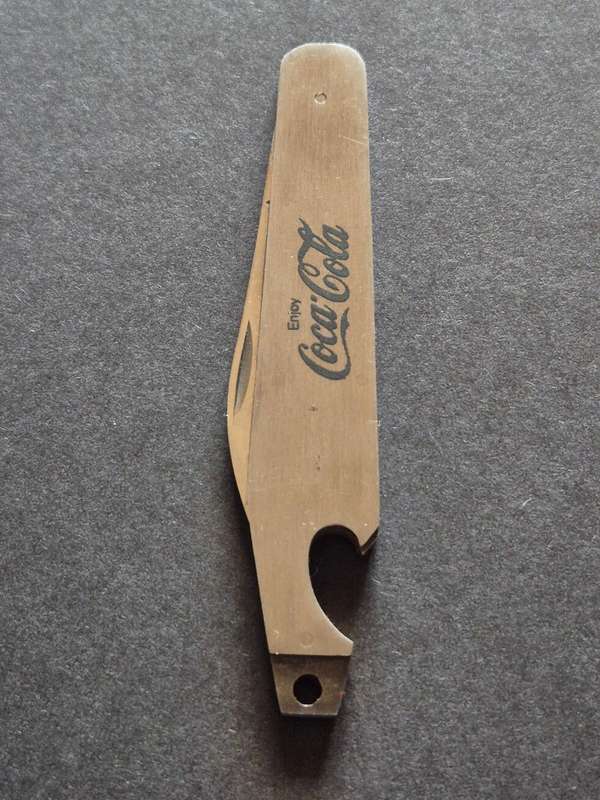 Vintage Coca Cola Bottle Opener and Pen Knife Hong Kong - Stainless Steel