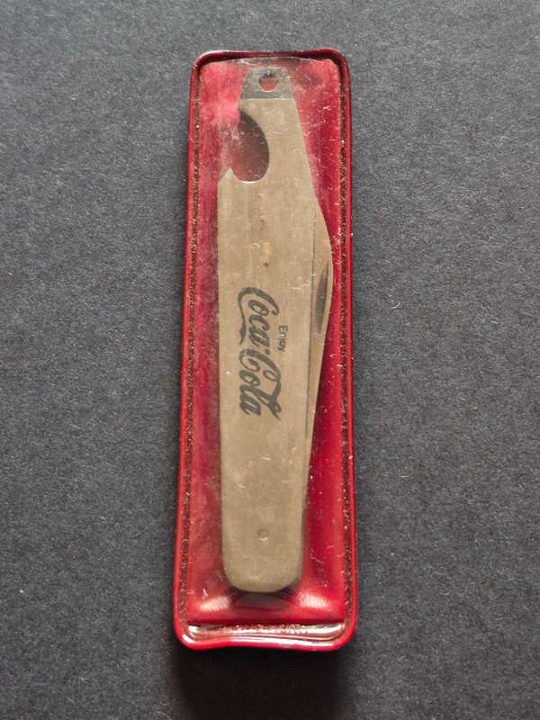 Vintage Coca Cola Bottle Opener and Pen Knife Hong Kong - Stainless Steel