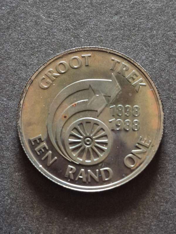 SA One Rand 1988 Die Groot Trek Proof