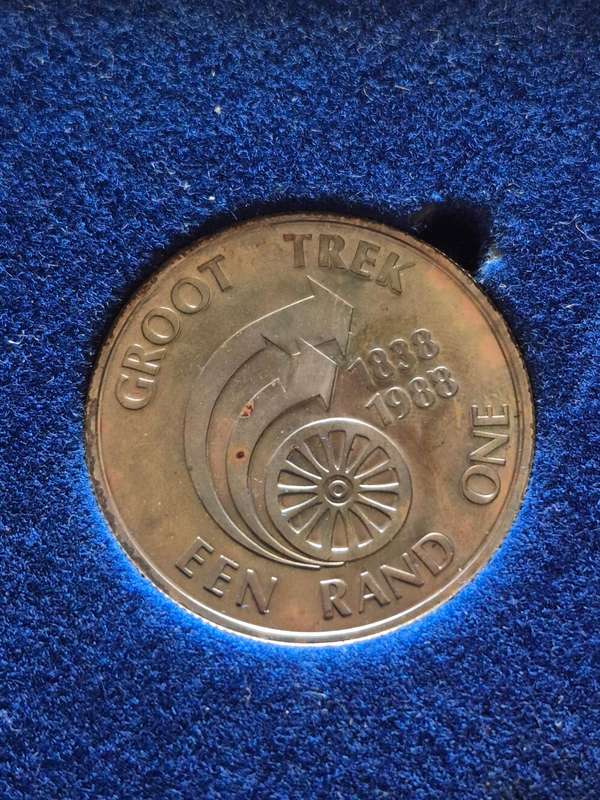 SA One Rand 1988 Die Groot Trek Proof