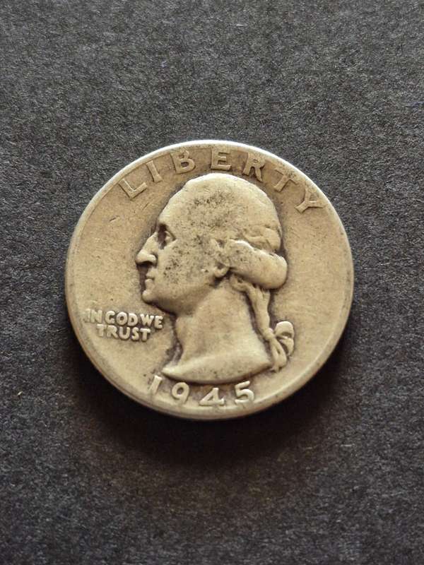 USA Washington 1/4 Dollar 1945 Silver