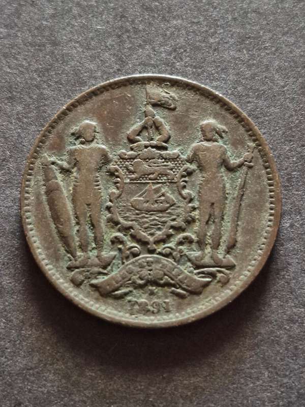 British North Borneo Co. One Cent 1891 (nice condition)
